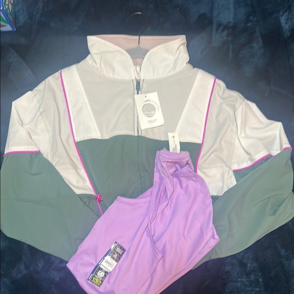Colorblock Jacket and Moisture Wick Top•NWT